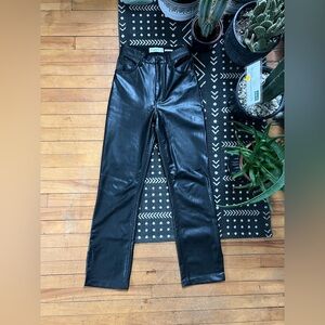 Abercrombie Faux Leather Split Leg Pants